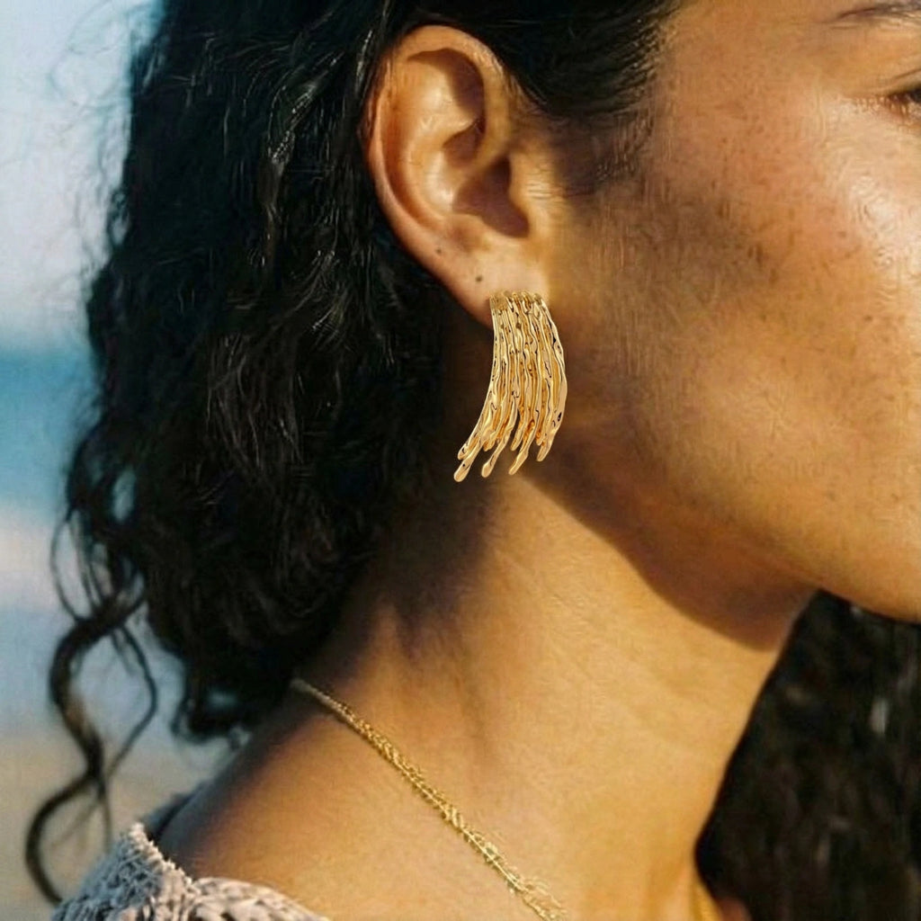 Liquid Metal Fringe Earrings